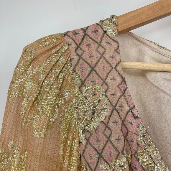 Hemant and Nandita Pink and Gold Maxi Dress - Picture 8 of 16